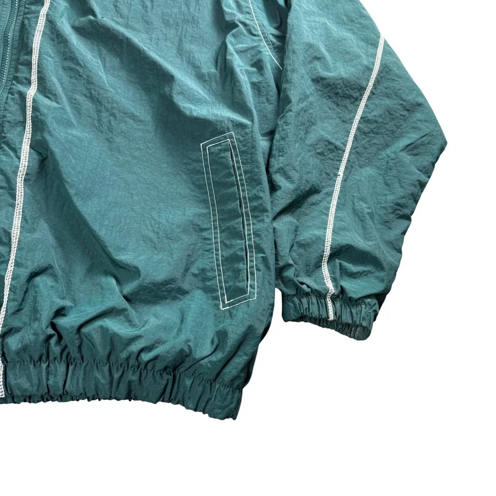 Nike Quilted Jacket Coat Mens XXL Green Hooded Full Zip Vintage Streetwear 90s